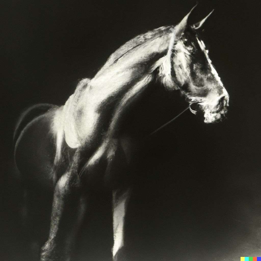 a horse, photograph taken by George Hurrell
